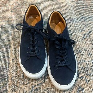 Beckett Simonon Blue and White Suede Sneakers Minimalist Design